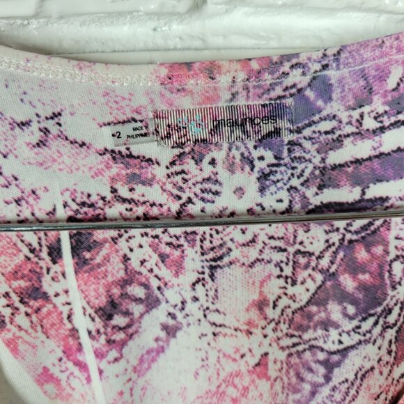 Maurices Women Dress 2 2X Plus Fit Flare Flowy Purple Brown Watercolor WAT78XE - Picture 11 of 14